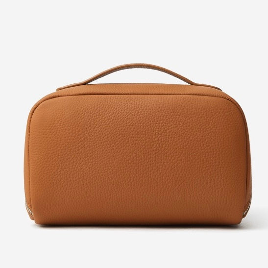 Exquisite Textured Leather Top-Zip Clutch Bag