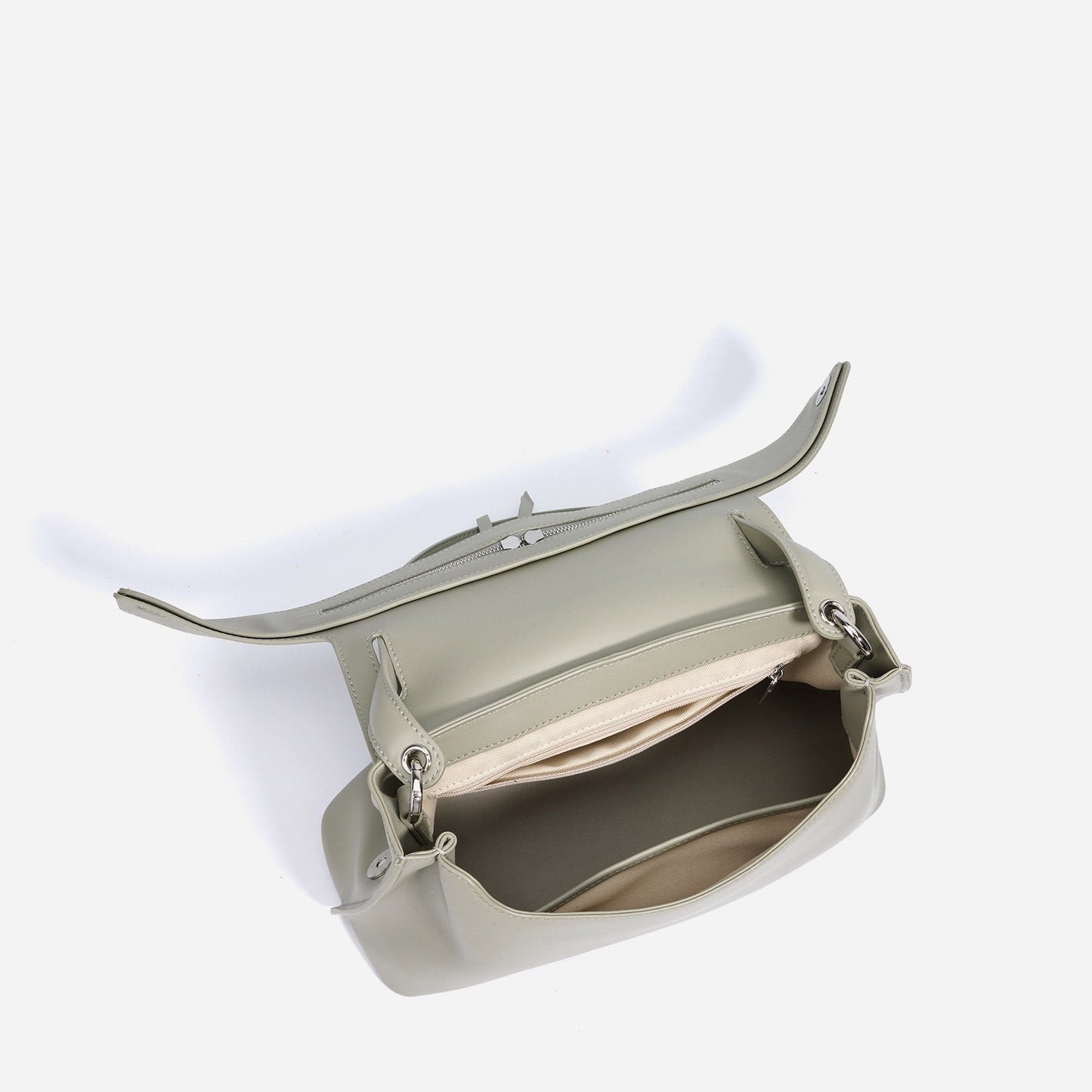 Genuine Leather Minimalist Handheld Saddle Bag for Women
