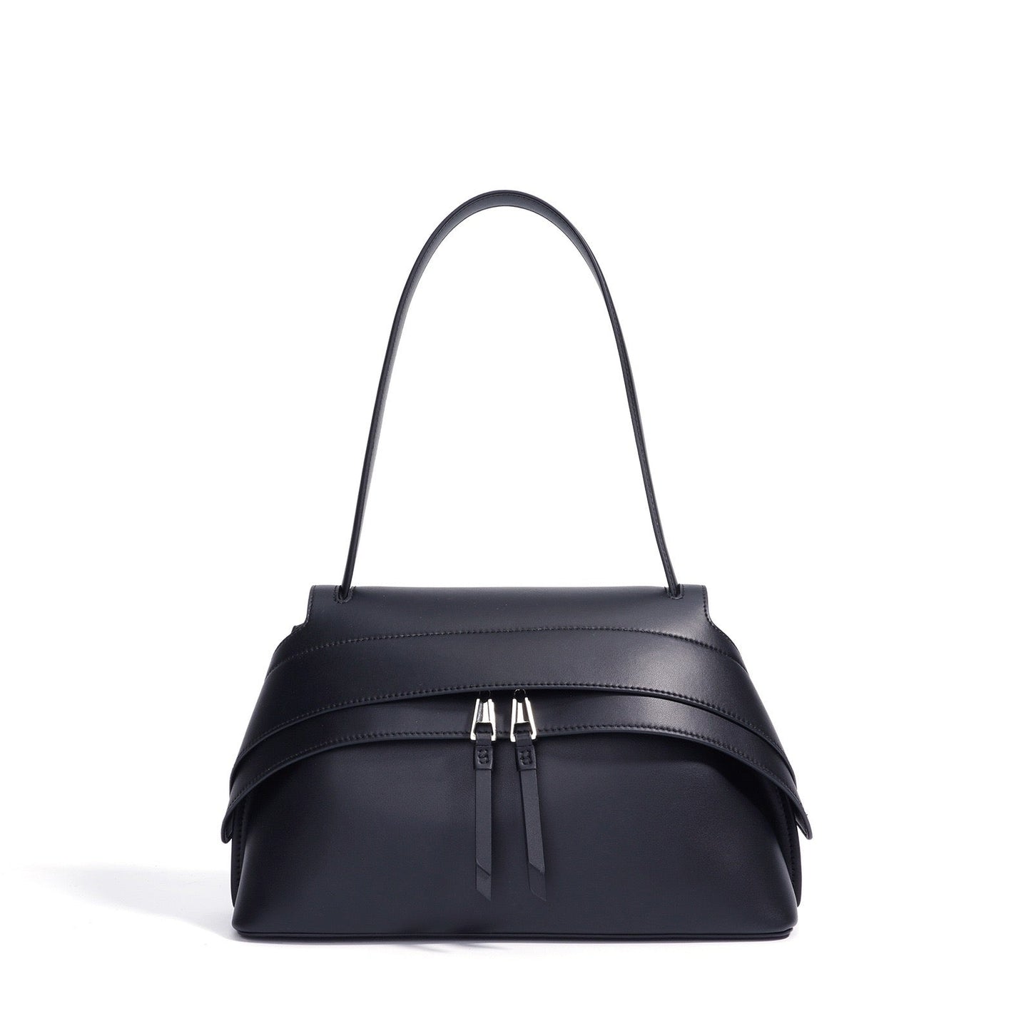 Genuine Leather Minimalist Handheld Saddle Bag for Women