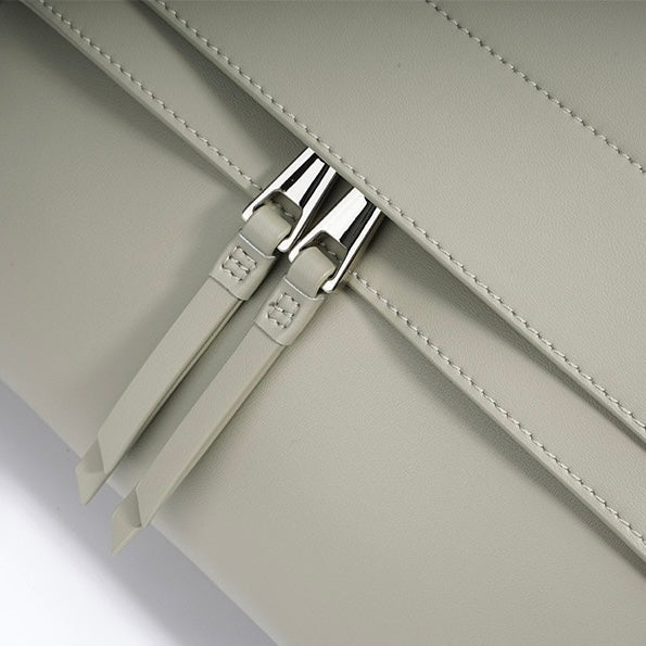 Genuine Leather Minimalist Handheld Saddle Bag for Women