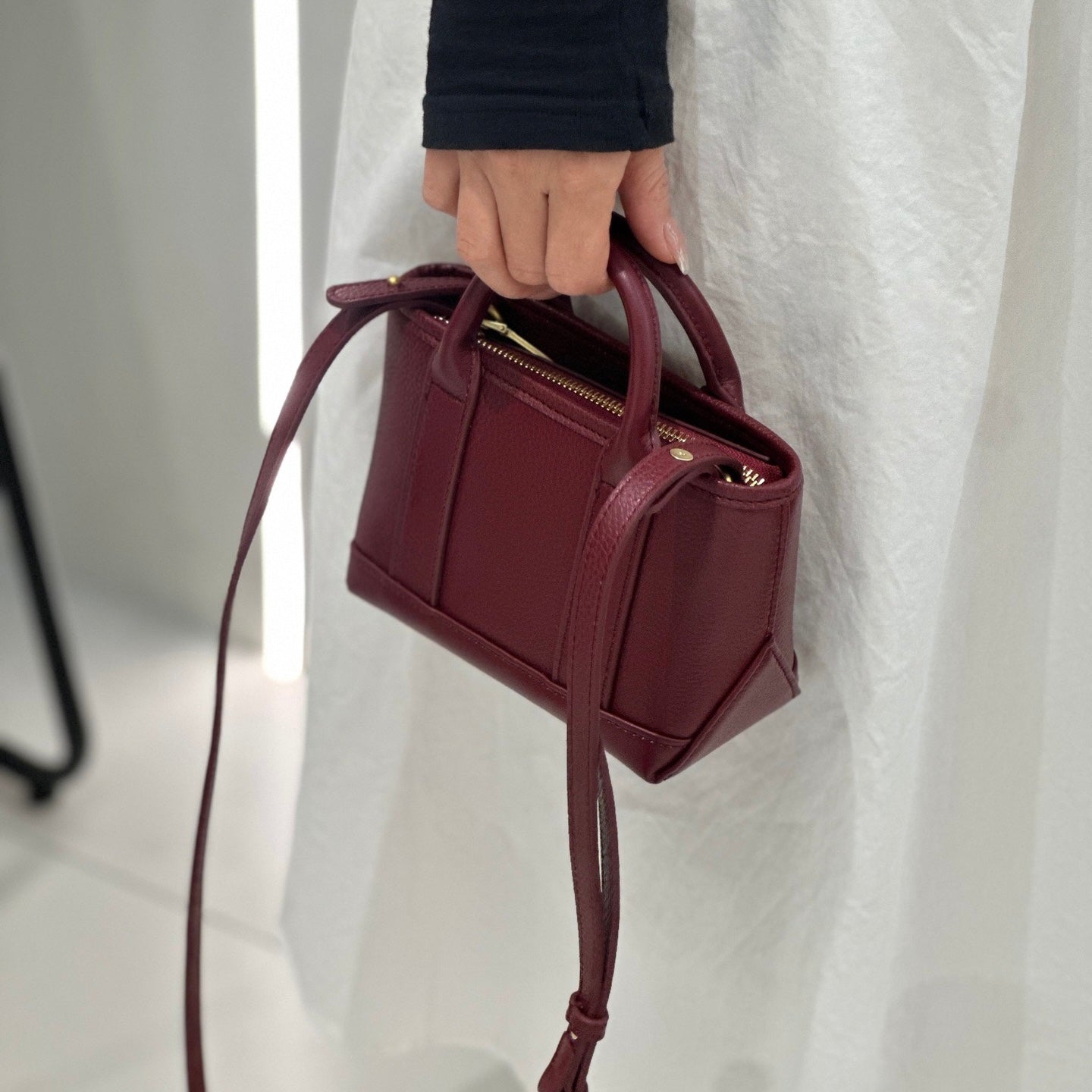 Exquisite Genuine Cowhide Mini Basket Handheld Crossbody Bag