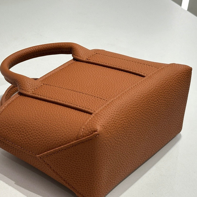 Exquisite Genuine Cowhide Mini Basket Handheld Crossbody Bag