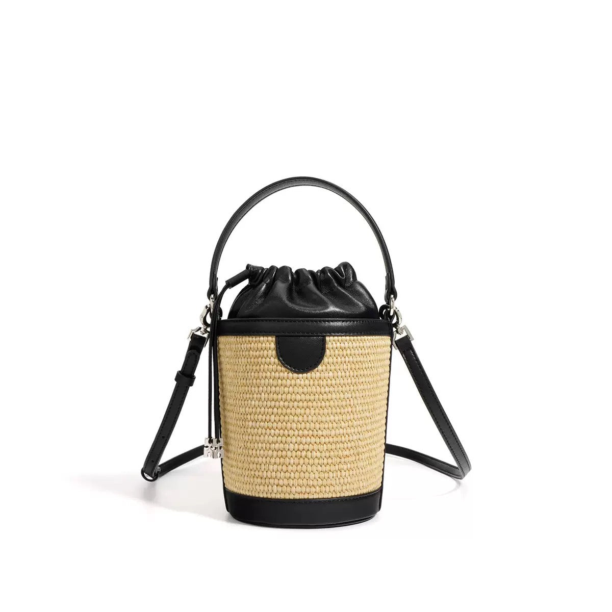 Luxury Lambskin Woven Crossbody Handheld Barrel Bag