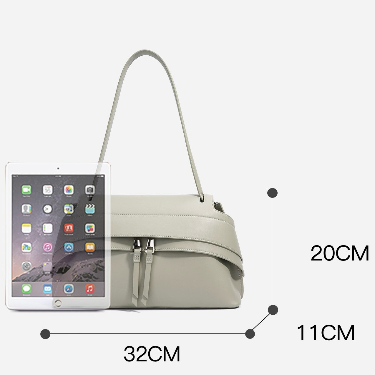 Genuine Leather Minimalist Handheld Saddle Bag for Women