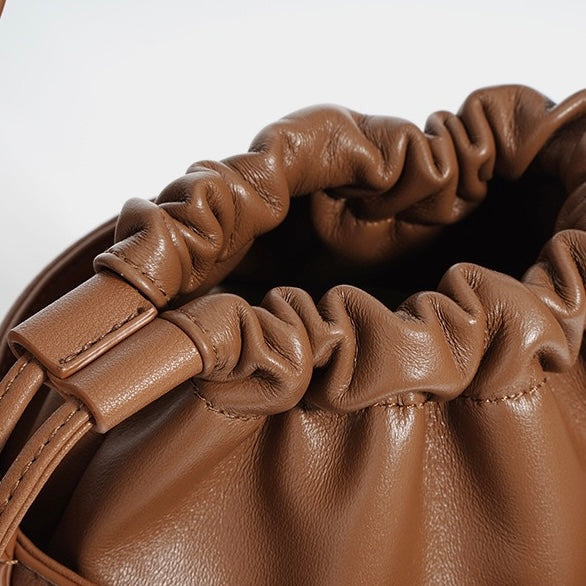 Luxury Lambskin Woven Crossbody Handheld Barrel Bag