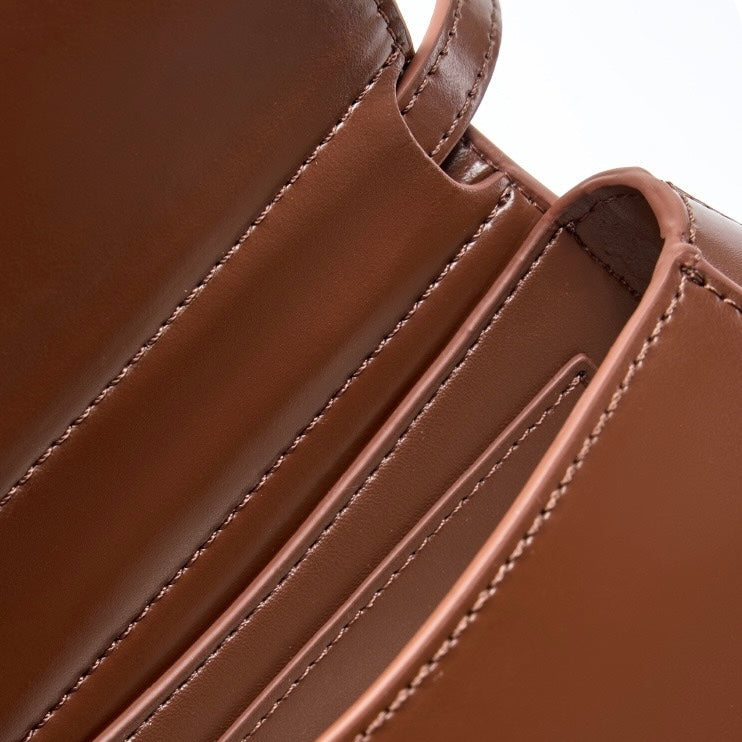 Chic Genuine Leather Crossbody Saddle Bucket Bag