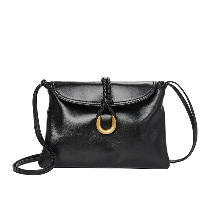 Elegant Braided Leather Crossbody Bag