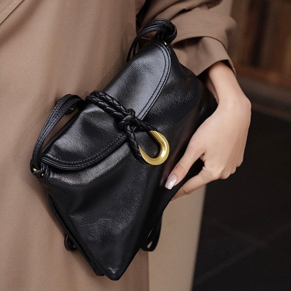 Elegant Braided Leather Crossbody Bag