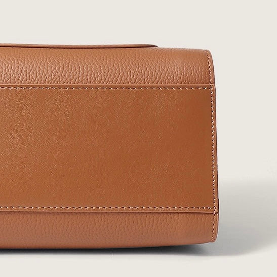 Elegant Vintage Textured Leather Satchel Crossbody Bag