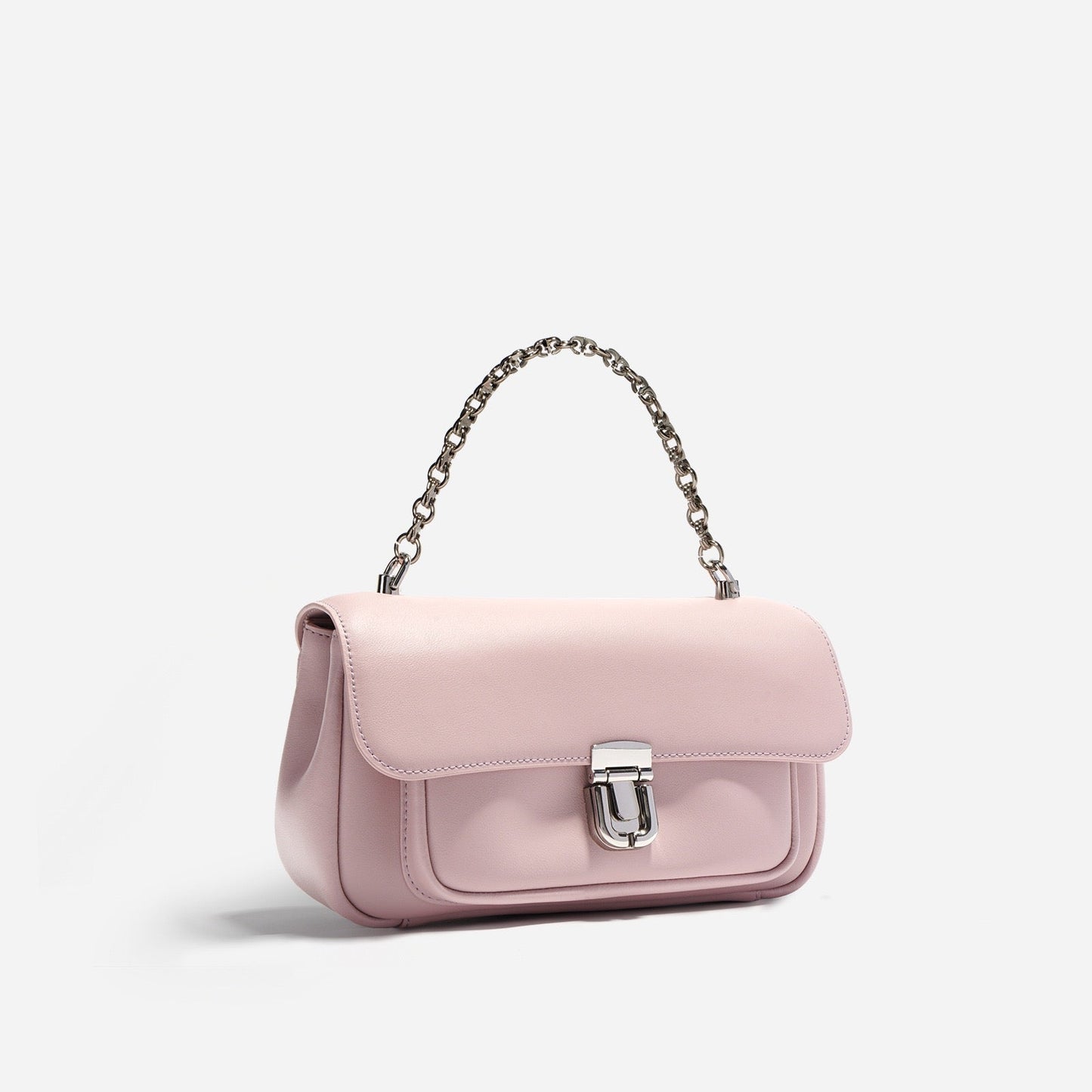 Chic Cowhide Mini Square Handbag with Elegant Lock Closure