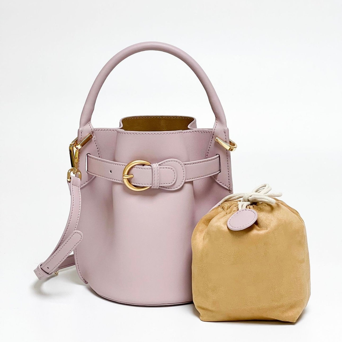Exquisite Mini Bucket Crossbody Handbag in Genuine Leather