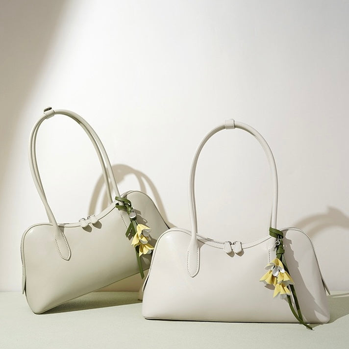 Elegant Versatile Large Capacity Cowhide Shoulder Bag