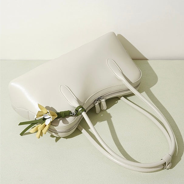 Elegant Versatile Large Capacity Cowhide Shoulder Bag