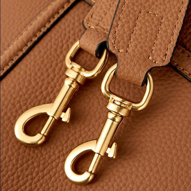 Elegant Genuine Leather Large Capacity Bucket Bag for Women