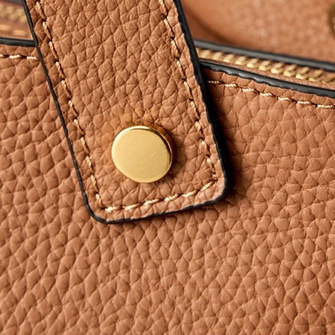 Elegant Genuine Leather Large Capacity Bucket Bag for Women