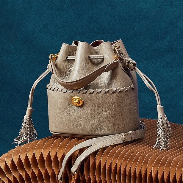 Women's Premium Cowhide Fringe Bucket Crossbody Handbag