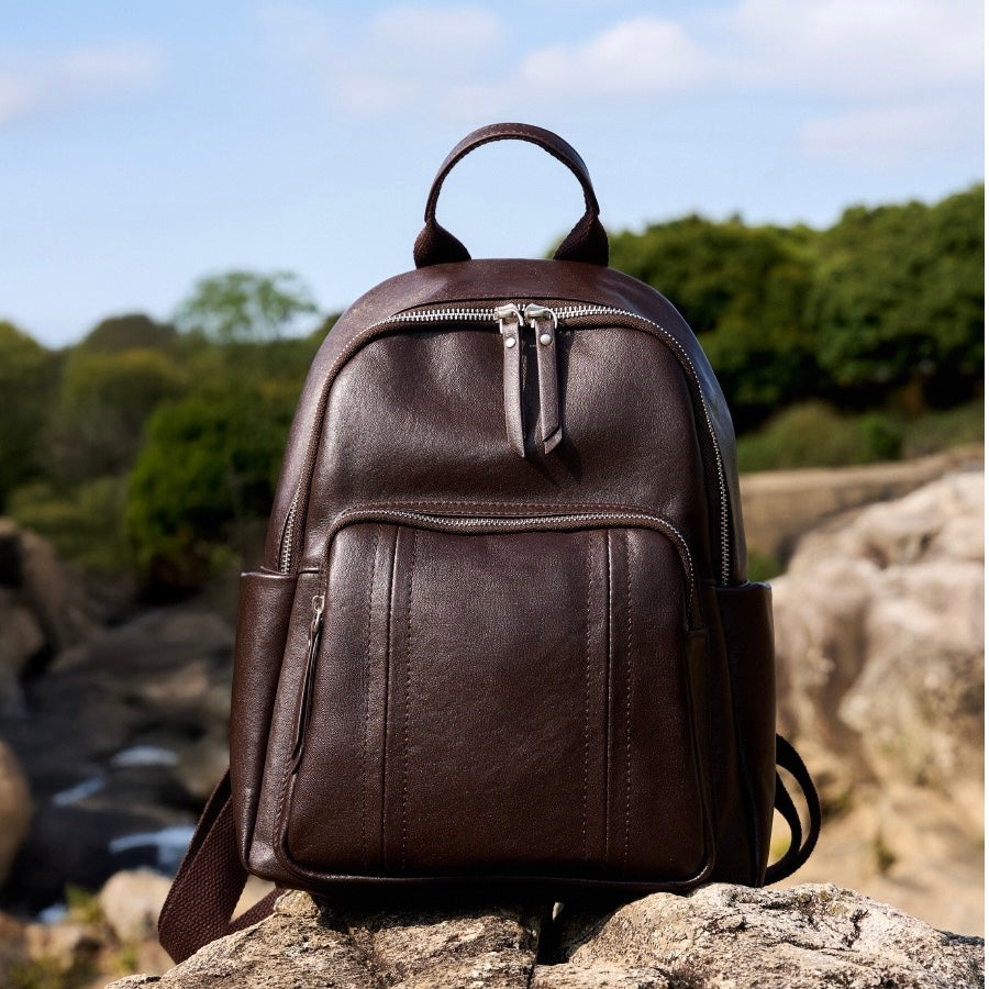 Chic Genuine Leather Multifunctional Backpack for Modern Women