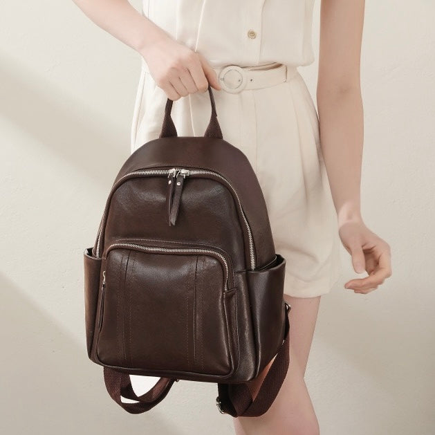 Chic Genuine Leather Multifunctional Backpack for Modern Women