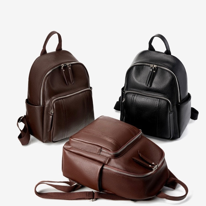 Chic Genuine Leather Multifunctional Backpack for Modern Women