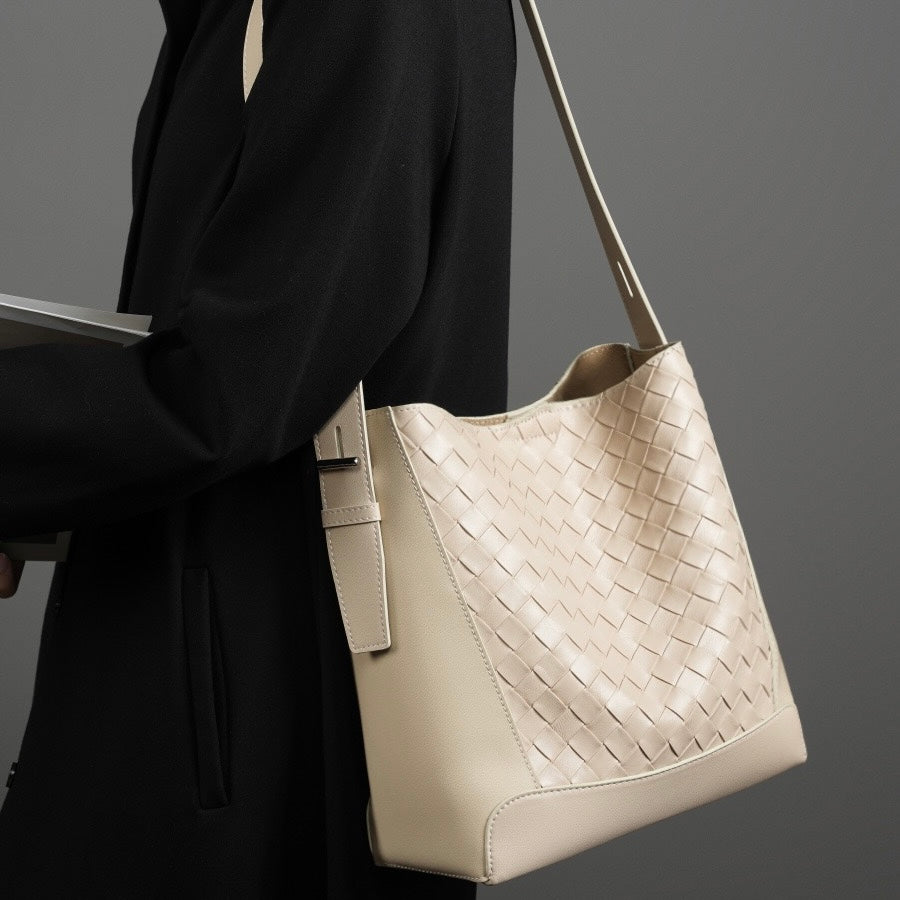 Exquisite Handwoven Cowhide Crossbody and Shoulder Bag