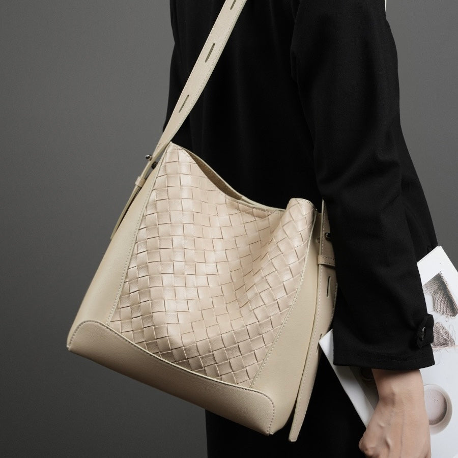 Exquisite Handwoven Cowhide Crossbody and Shoulder Bag