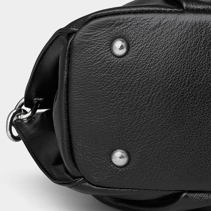 Luxury Ruched Leather Large Tote Hobo Bag