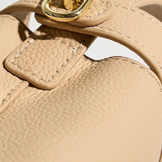 Genuine Leather Minimalist Bucket Bag for Women
