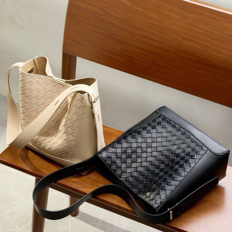 Exquisite Handwoven Cowhide Crossbody and Shoulder Bag