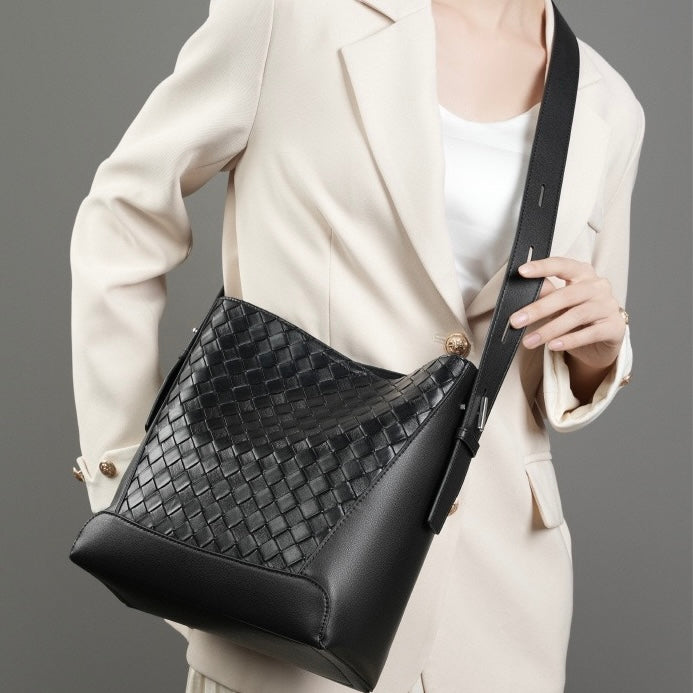 Exquisite Handwoven Cowhide Crossbody and Shoulder Bag