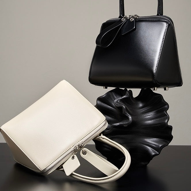 Chic French Inspired Genuine Leather Crossbody Bag