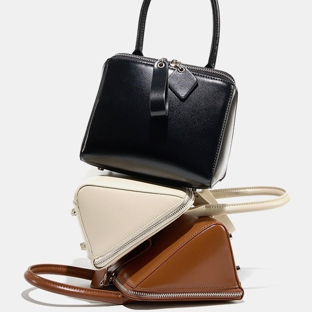 Chic French Inspired Genuine Leather Crossbody Bag