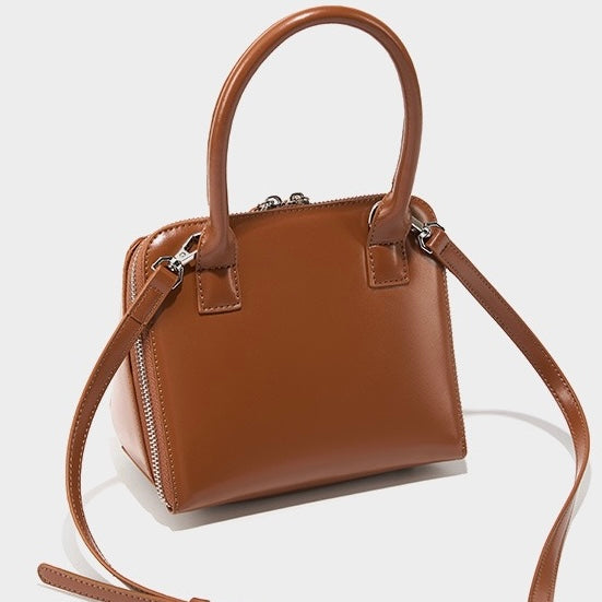 Chic French Inspired Genuine Leather Crossbody Bag