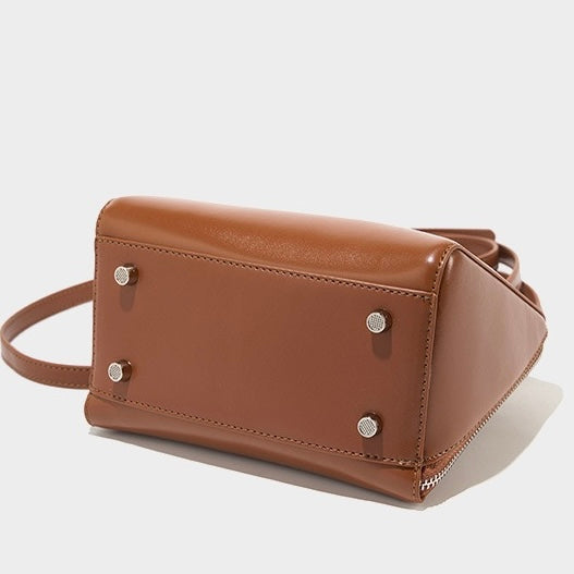 Chic French Inspired Genuine Leather Crossbody Bag