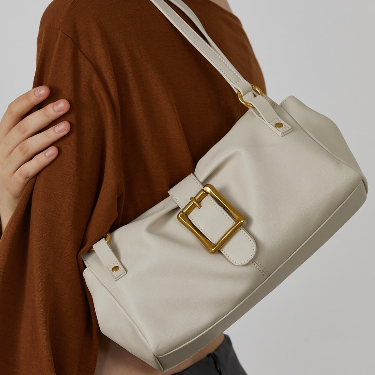Genuine Leather Baguette Bag – Spring 2025 Collection for Timeless Elegance