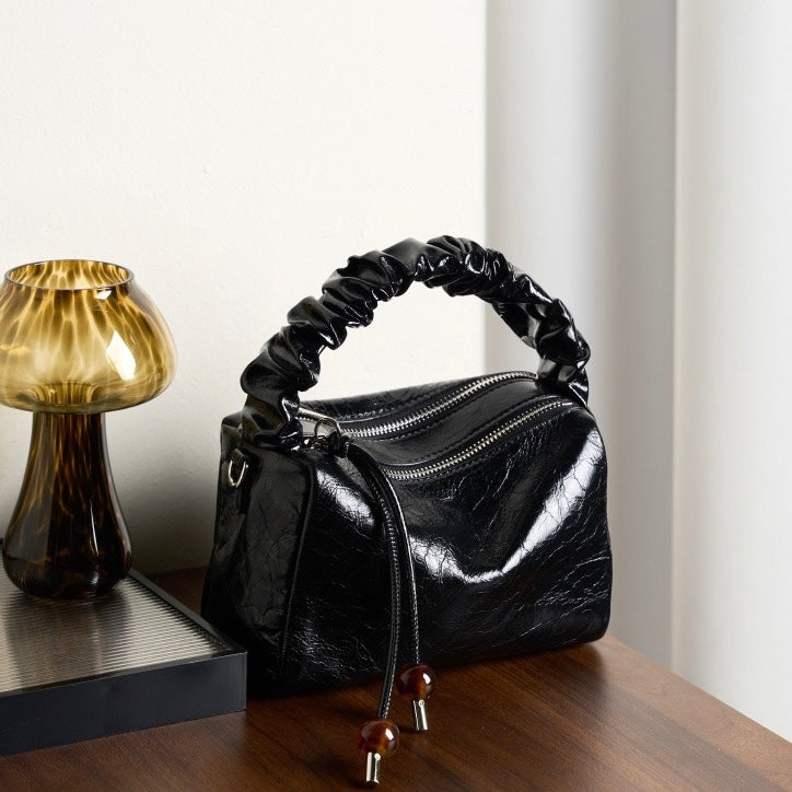 Beaded Leather Bento Box Crossbody Bag