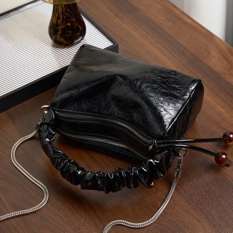 Beaded Leather Bento Box Crossbody Bag