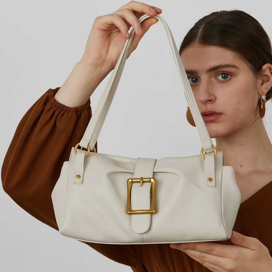 Genuine Leather Baguette Bag – Spring 2025 Collection for Timeless Elegance