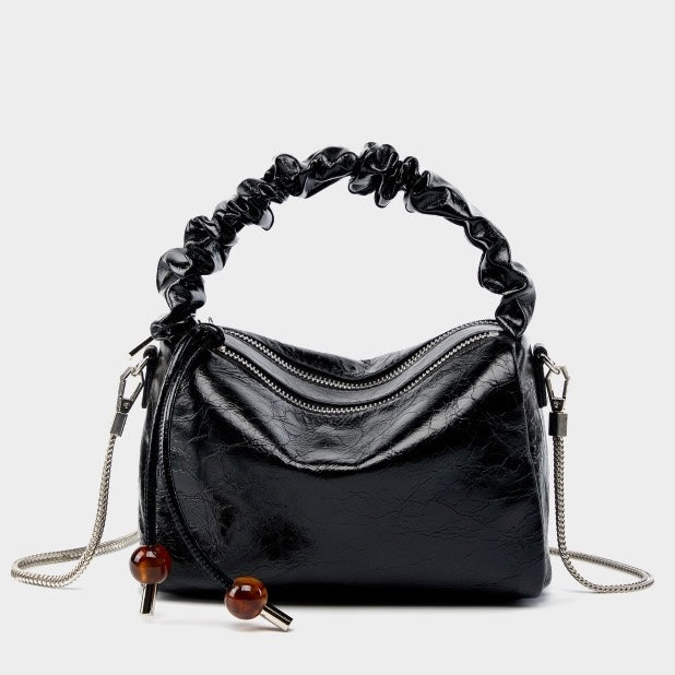 Beaded Leather Bento Box Crossbody Bag