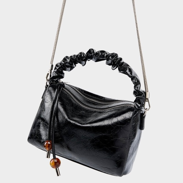 Beaded Leather Bento Box Crossbody Bag