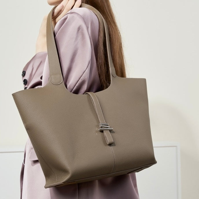 2025 Luxe Genuine Leather Commuter Tote Bag