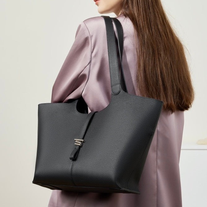 2025 Luxe Genuine Leather Commuter Tote Bag
