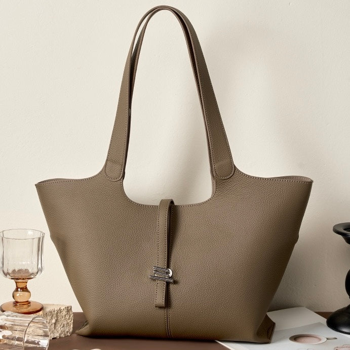 2025 Luxe Genuine Leather Commuter Tote Bag
