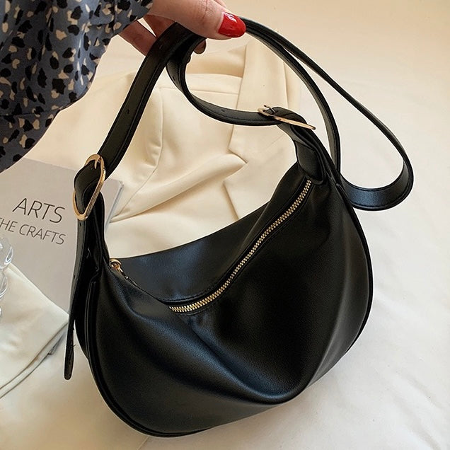 Women's Luxe Leather Underarm Bag - Elegant Crossbody for Spring/Summer