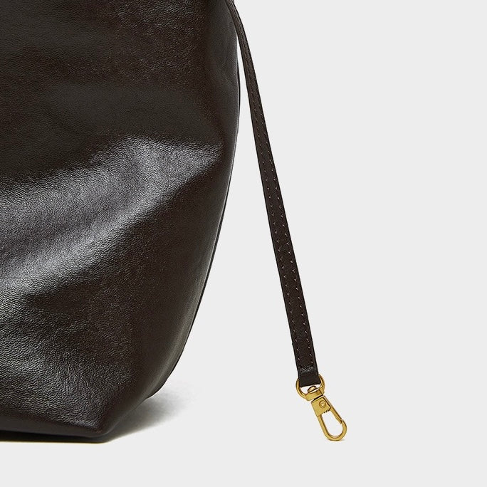 Vintage Leather Luxe Crossbody Tote Bag