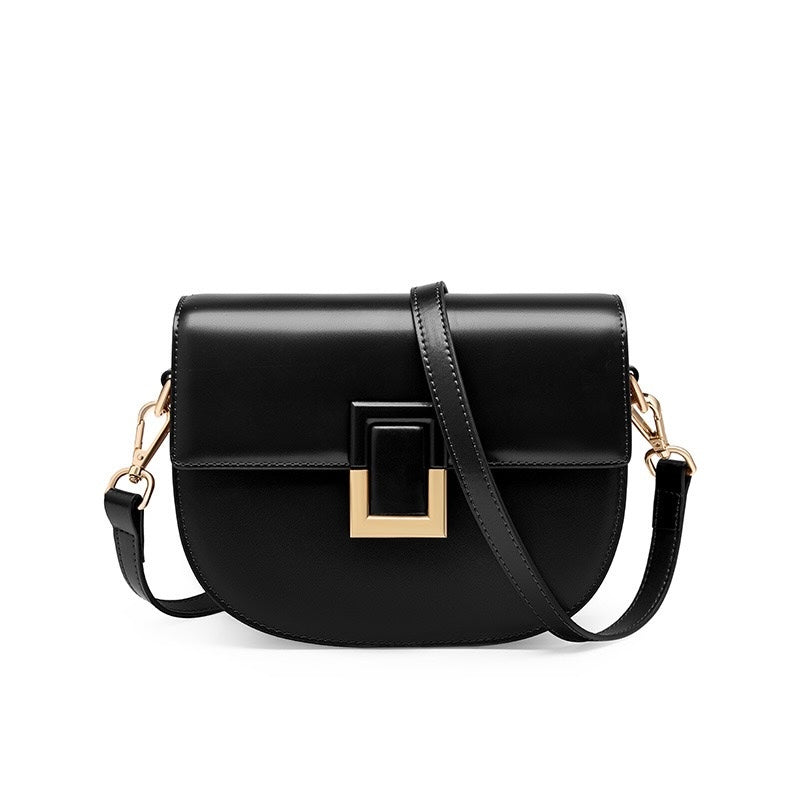 Chic Genuine Leather Saddle Crossbody Bag for Effortless Elegance