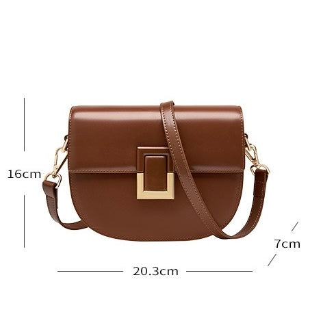 Chic Genuine Leather Saddle Crossbody Bag for Effortless Elegance