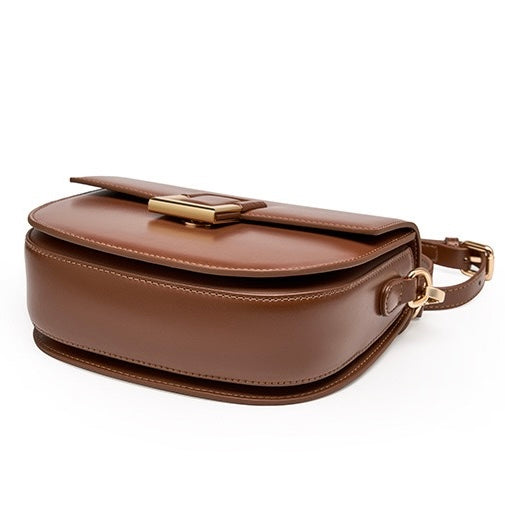 Chic Genuine Leather Saddle Crossbody Bag for Effortless Elegance
