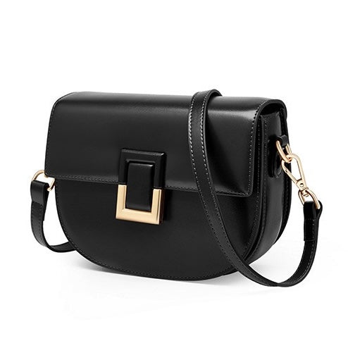 Chic Genuine Leather Saddle Crossbody Bag for Effortless Elegance