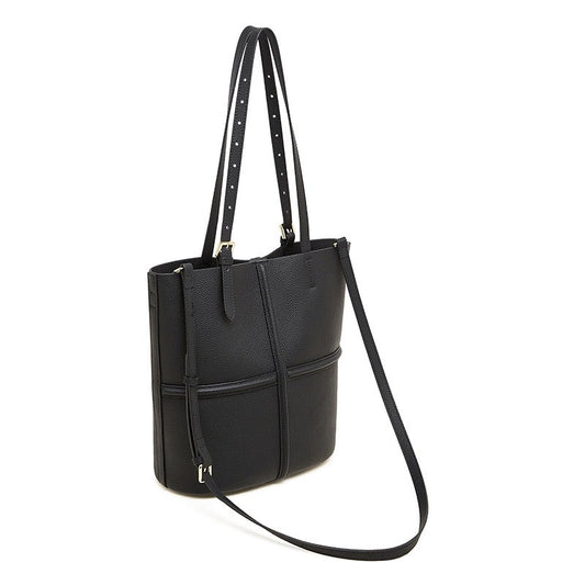 Elegant Leather Commuter Tote Bag with Pouch