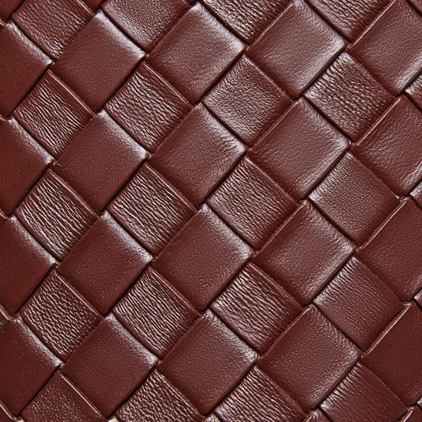 Luxury Genuine Leather Woven Bucket Crossbody Handbag